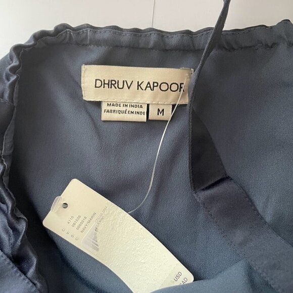 Anthropologie Dhruv Kapoor Beaded Rhinestone Satin Navy Diamante Sleeveless - Picture 9 of 10